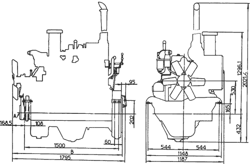 Габаритные и установочные размеры Д-160