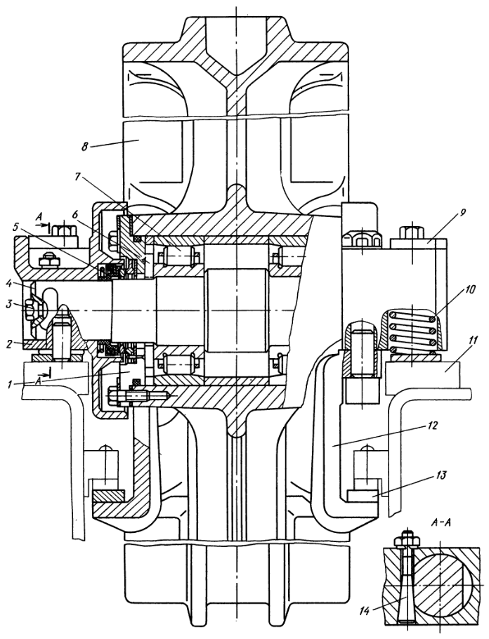 Рис. 83. Направляющее колесо Рис. 83. Направляющее колесо Т-130М